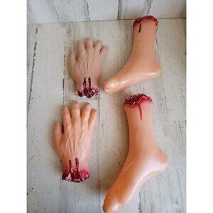 Bloody foot leg hand Halloween prop decor scary amputated set‎